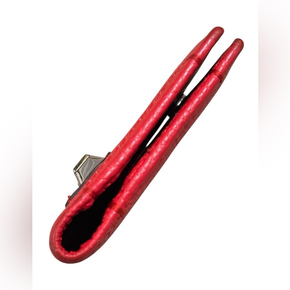 REBECCA MINKOFF Pebbled Leather Card Holder Red - Picture 9 of 11